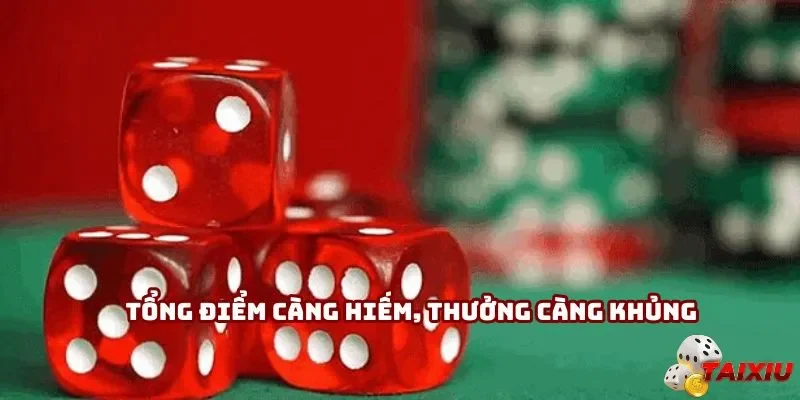 Tổng điểm càng hiếm, thưởng càng khủng