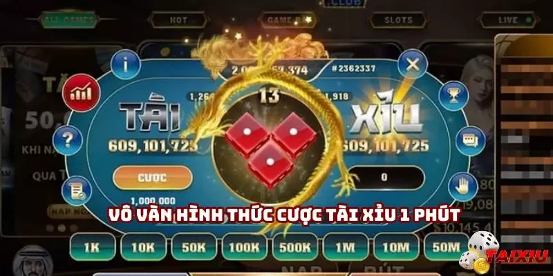 Vô vàn các hình thức đặt cược tại tài xỉu 1 phút
